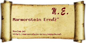 Marmorstein Ernő névjegykártya